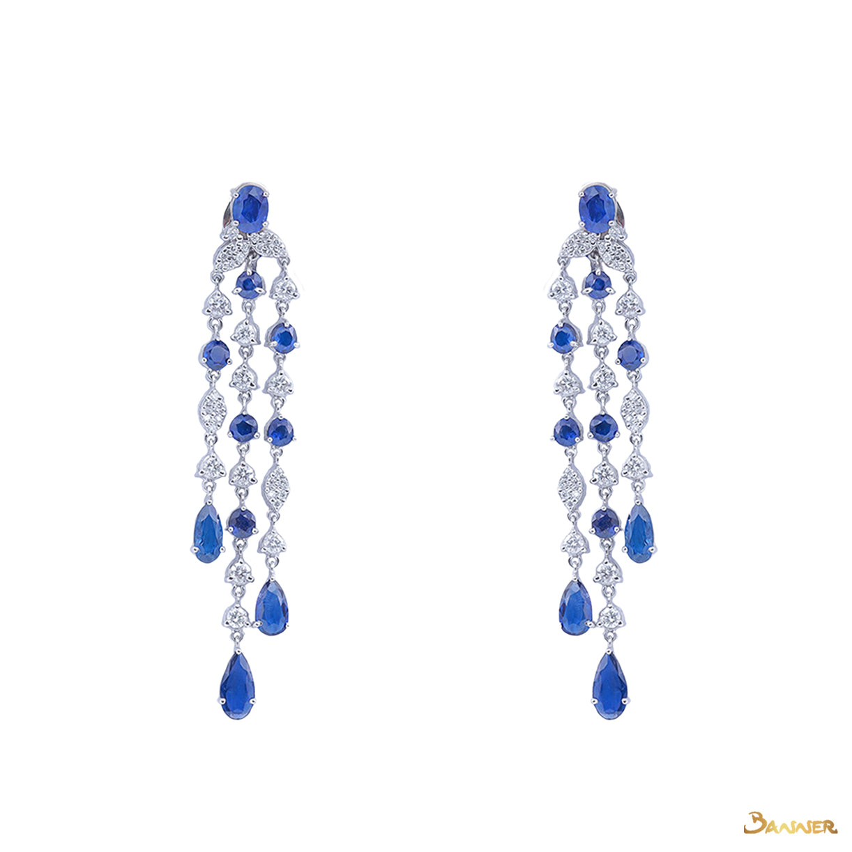 Sapphire and Diamond Dangle Earrings