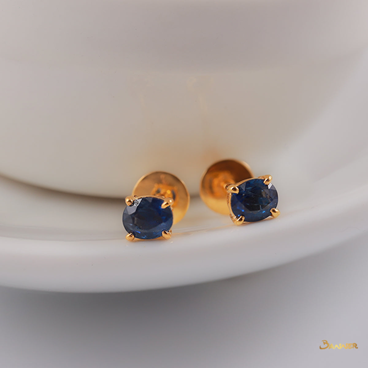 Sapphire Solitaire Earrings