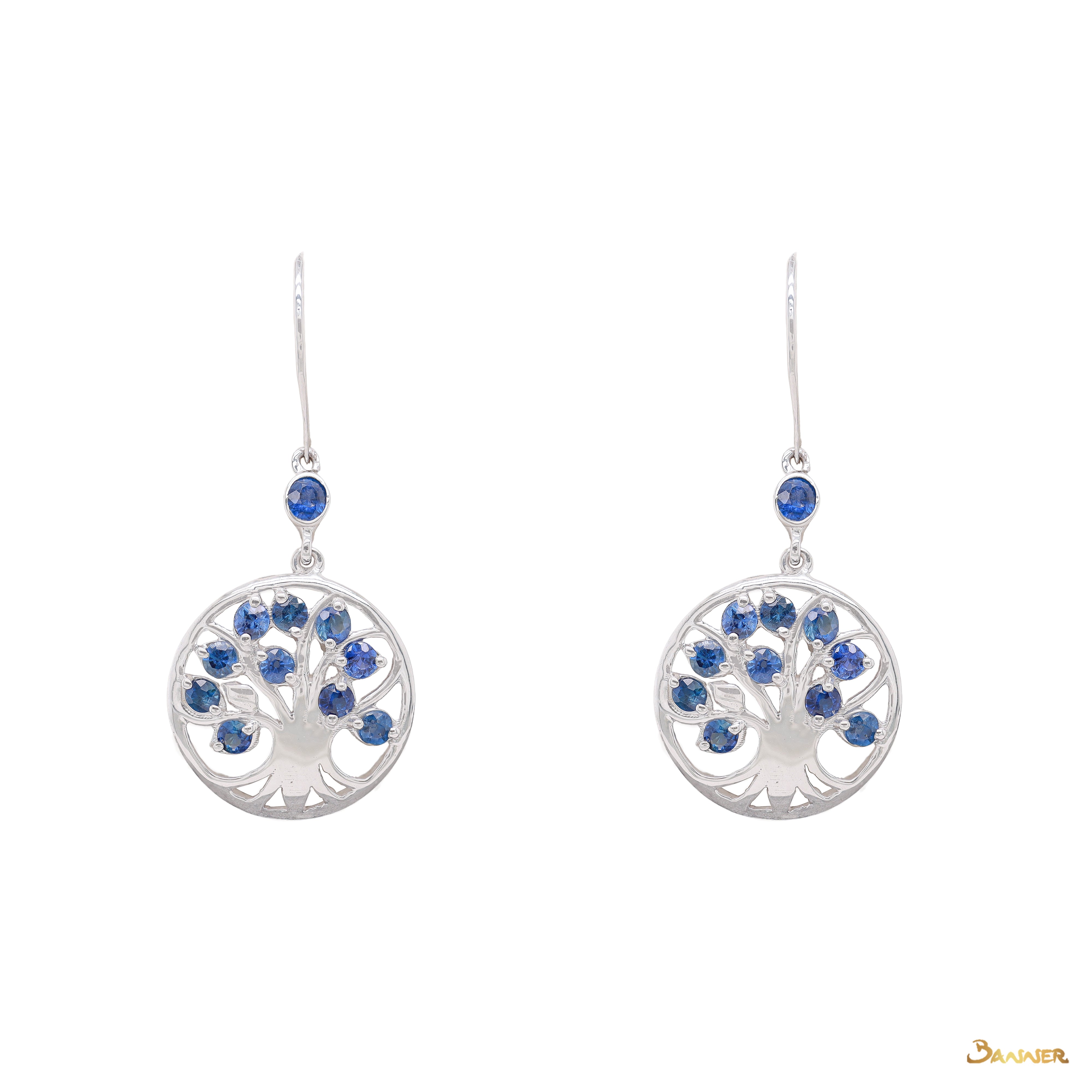 Sapphire Tree of Life Earrings