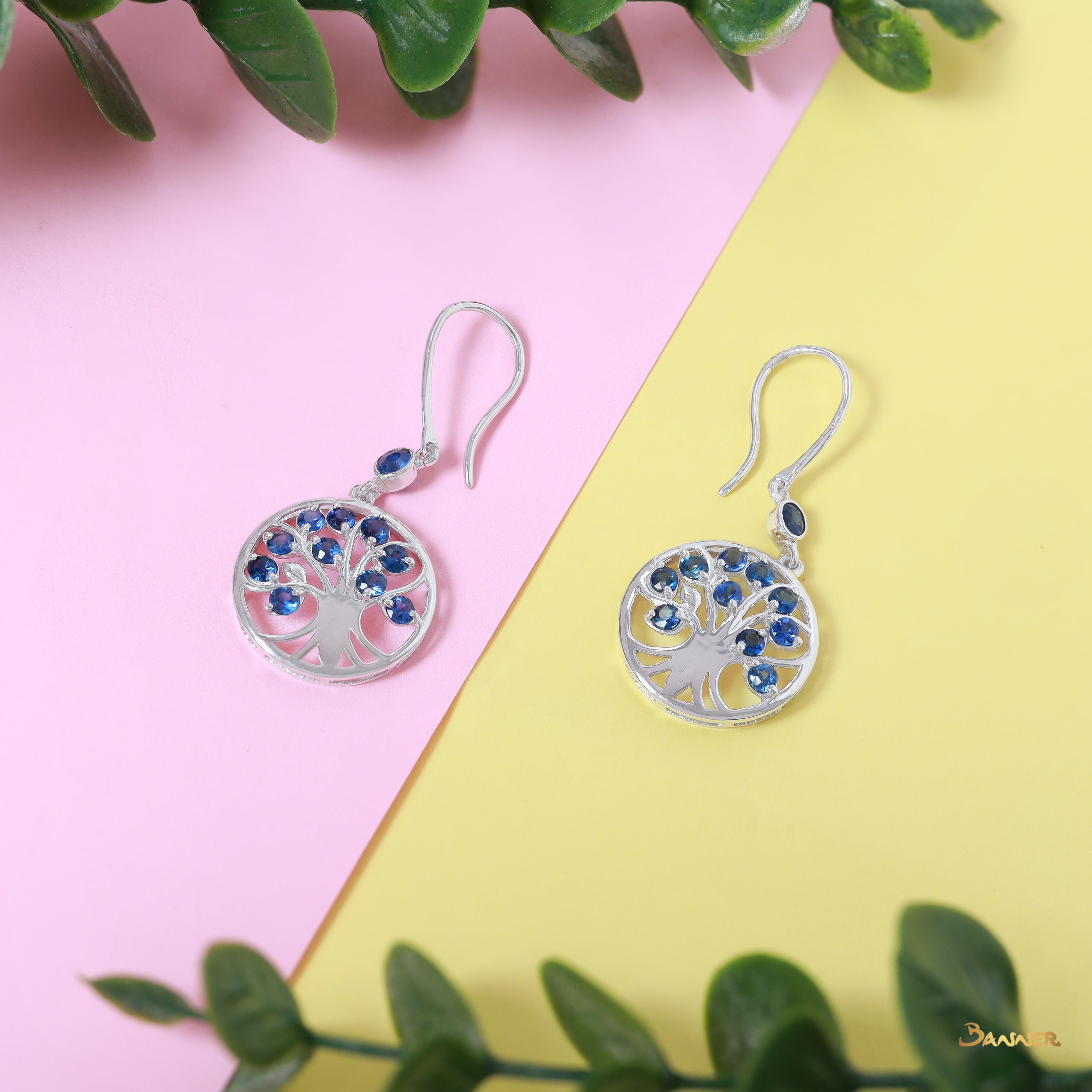 Sapphire Tree of Life Earrings