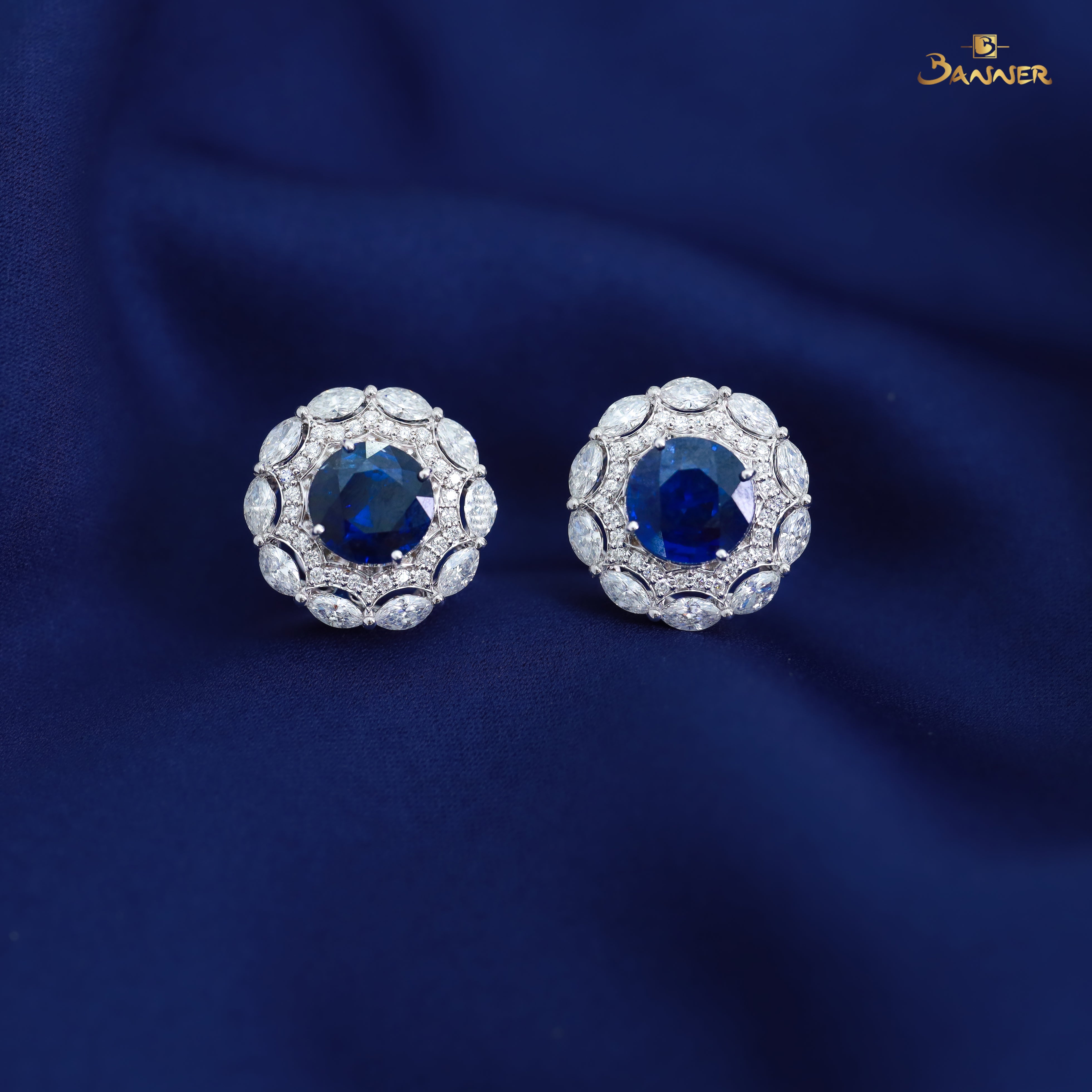 Sapphire and Diamond Earrings