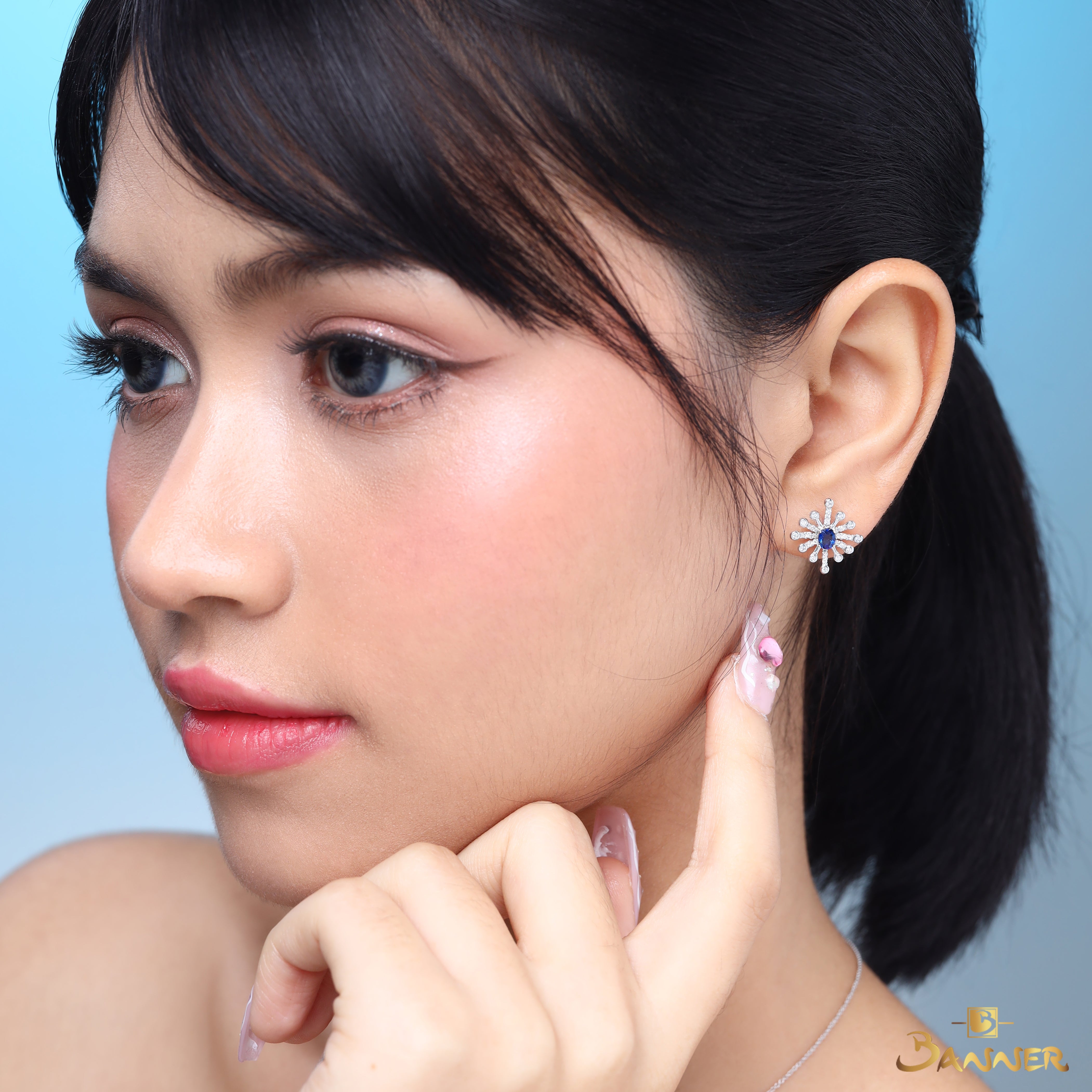 Sapphrie and Diamond Nova Earrings