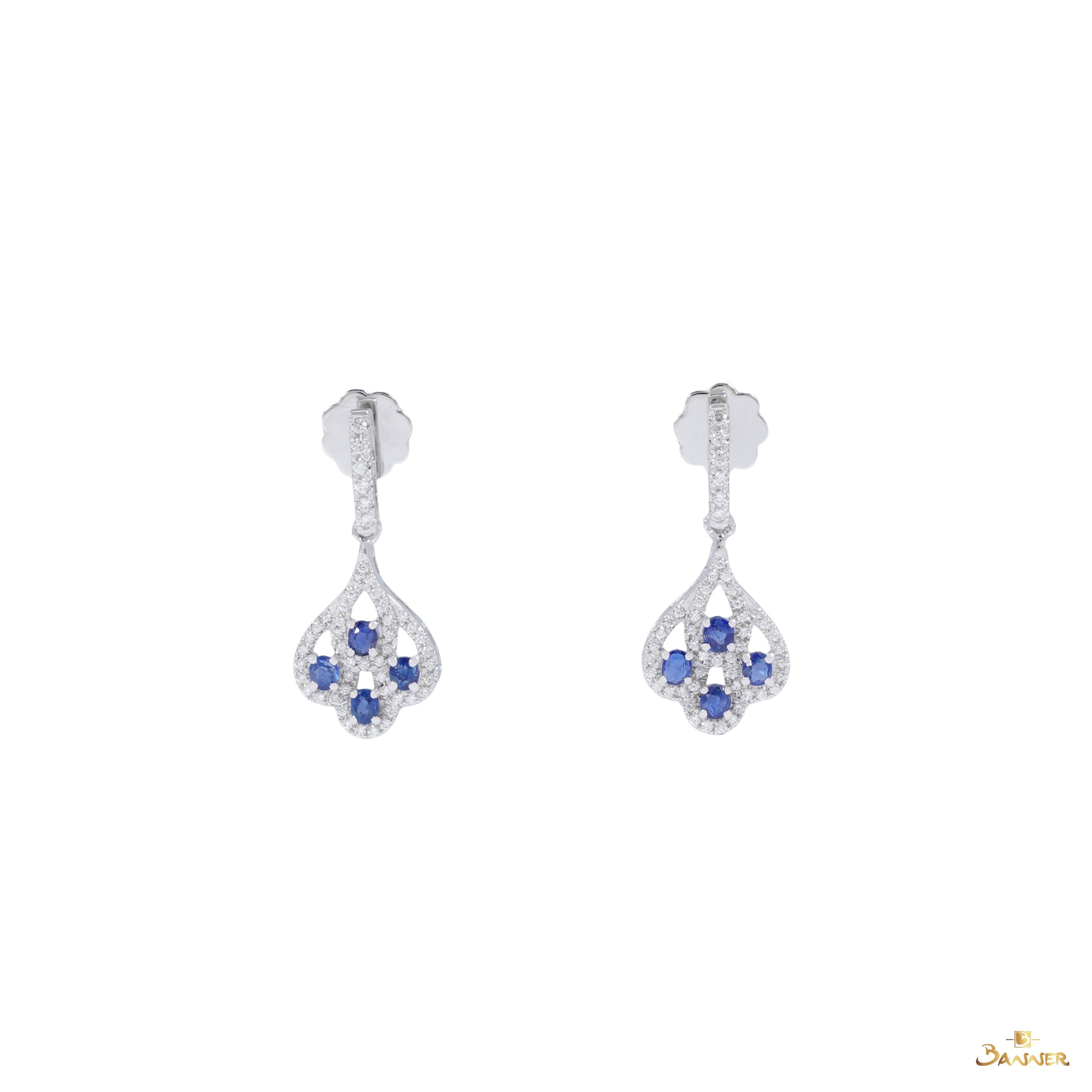 Sapphire and Diamond Pride Dangle Earrings