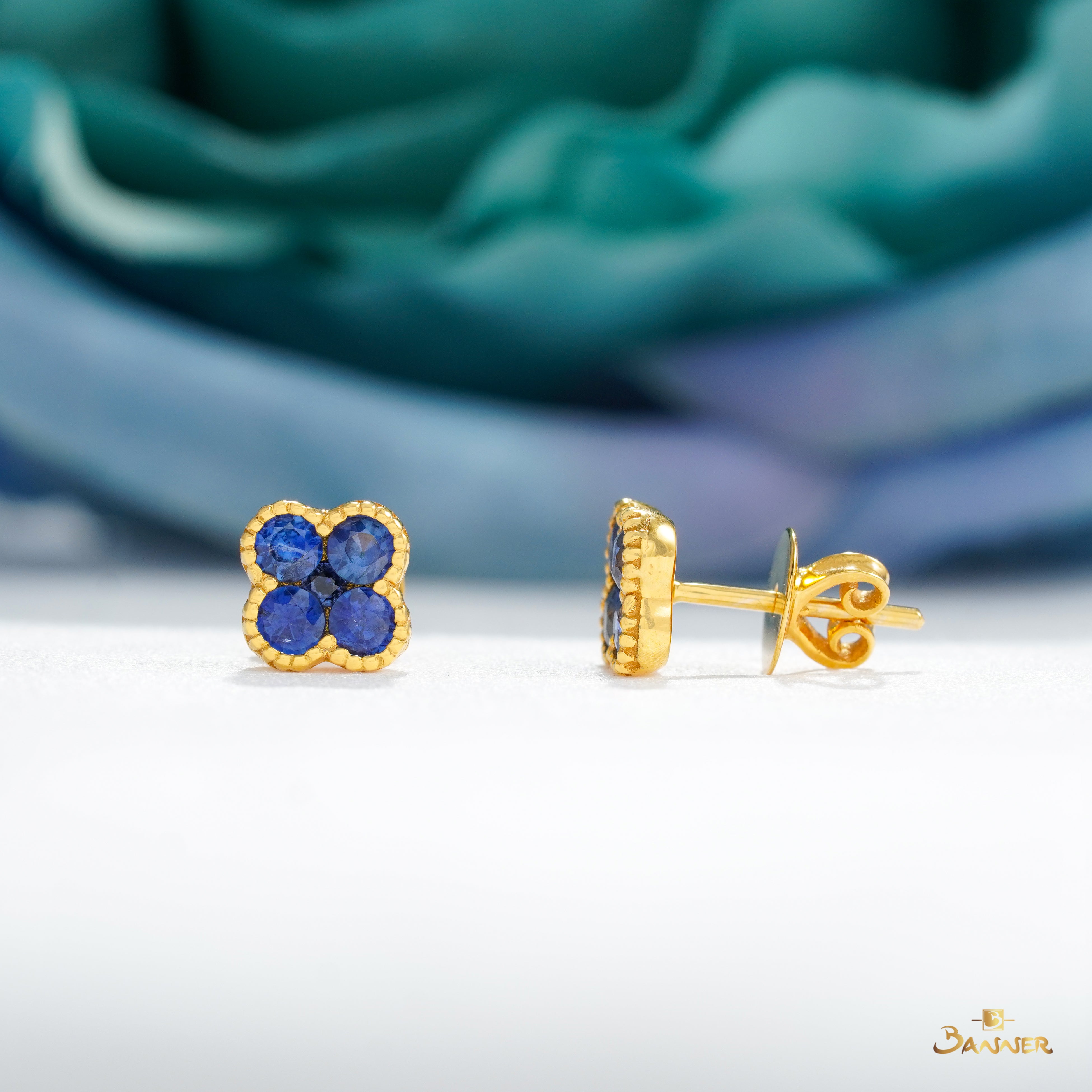 Sapphire Clover Earrings