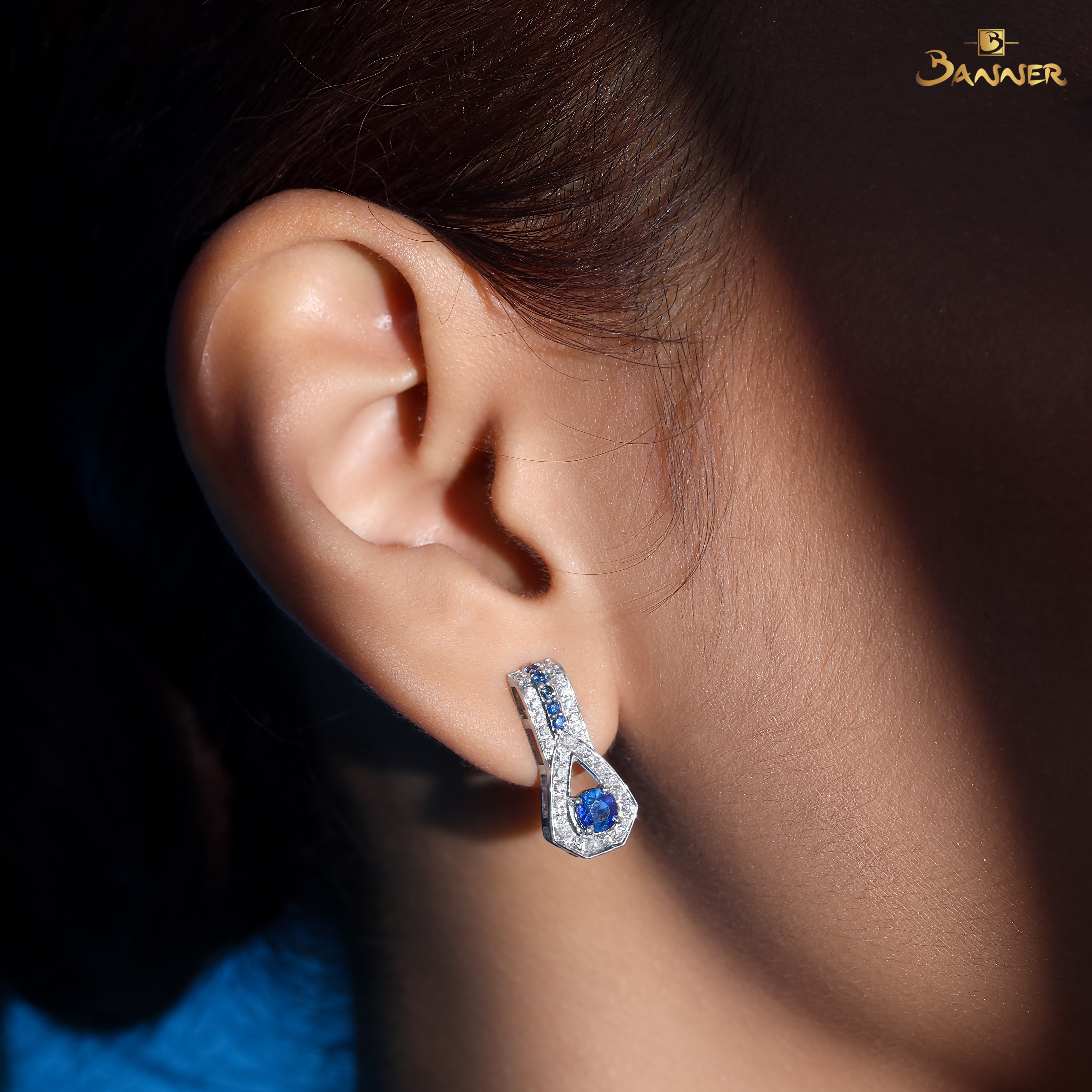 Sapphire and Diamond Vanguard Earrings