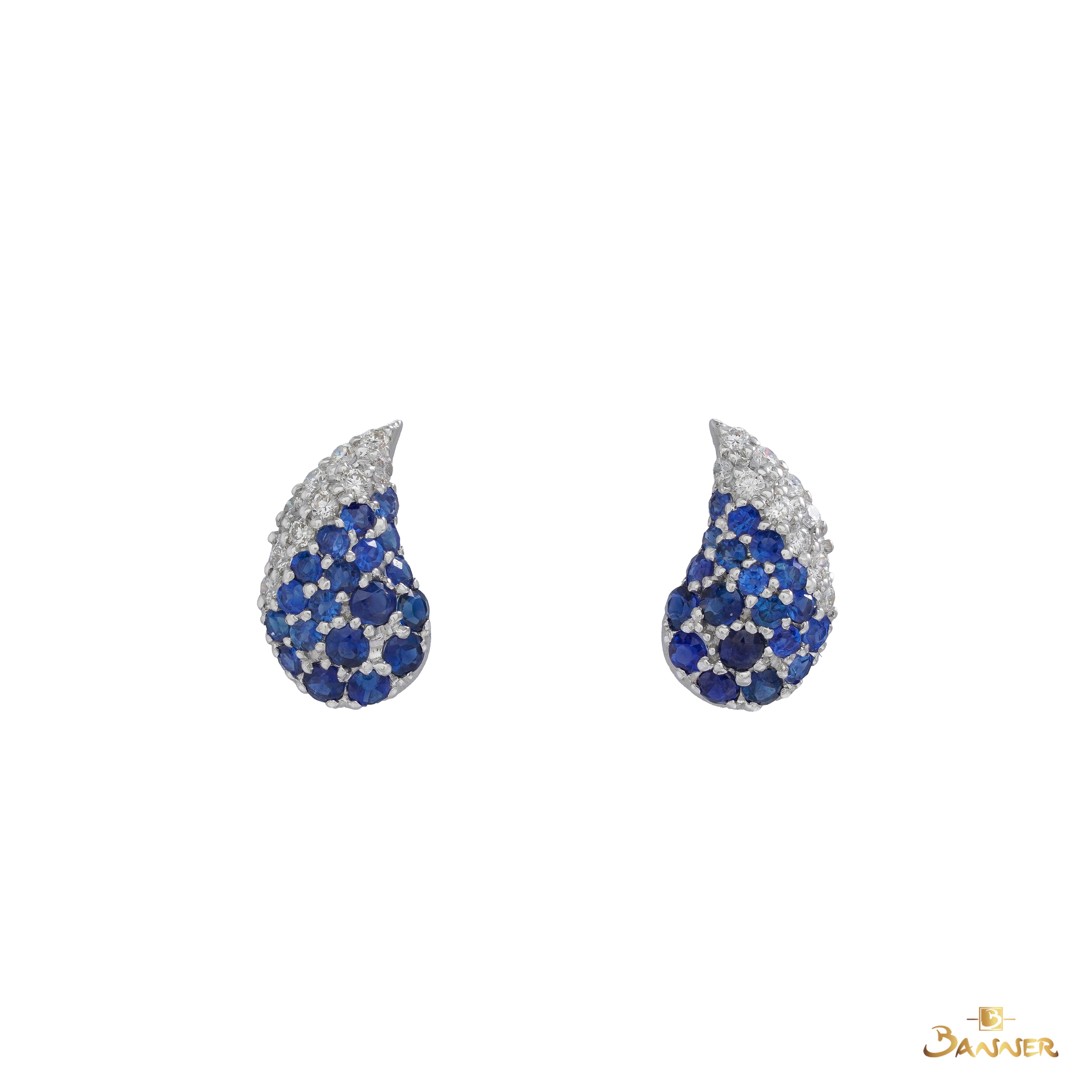 Sapphire and Diamond Drop Earrings