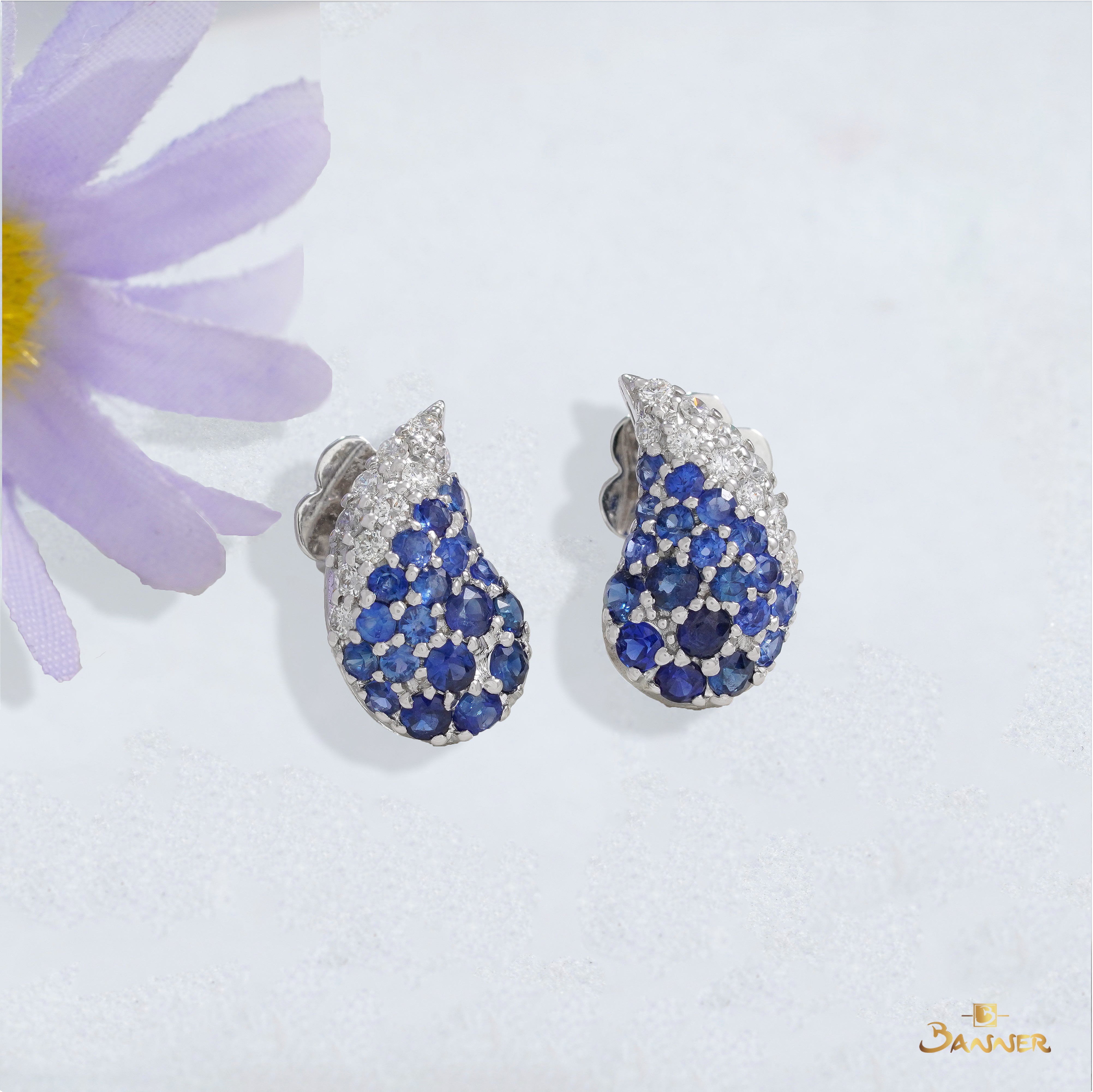 Sapphire and Diamond Drop Earrings