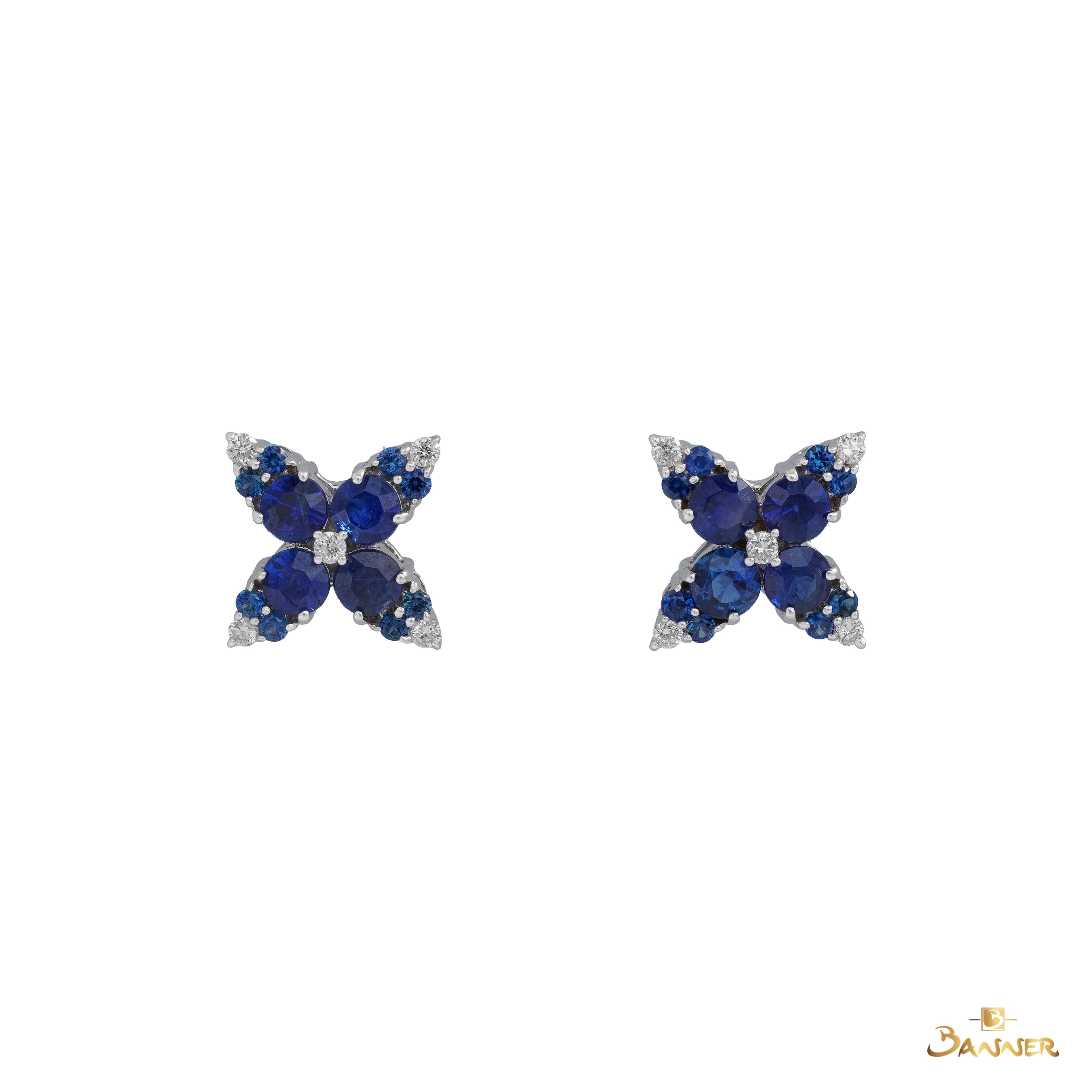 Sapphire and Diamond Monarch Earrings