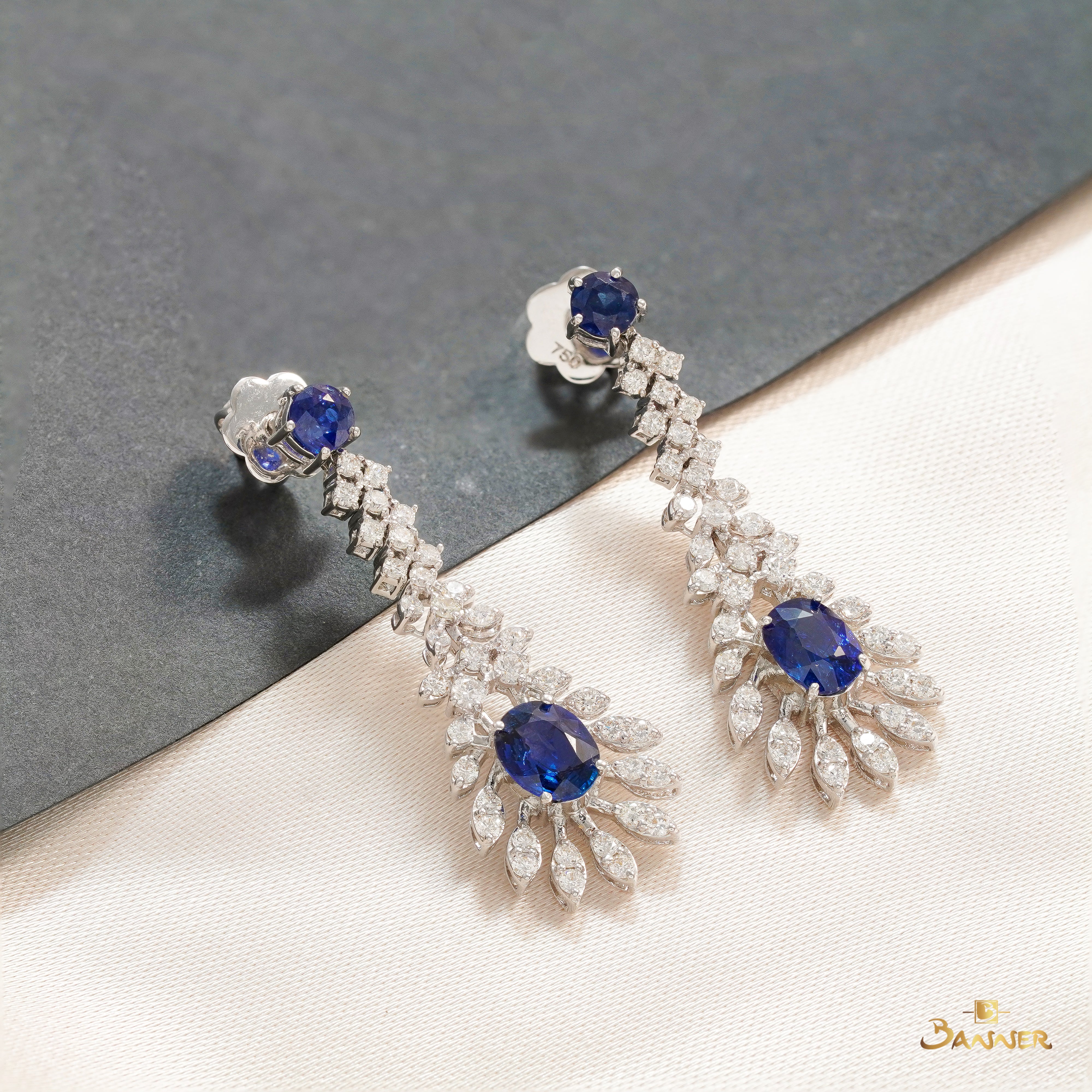 Sapphire and Diamond Earrings