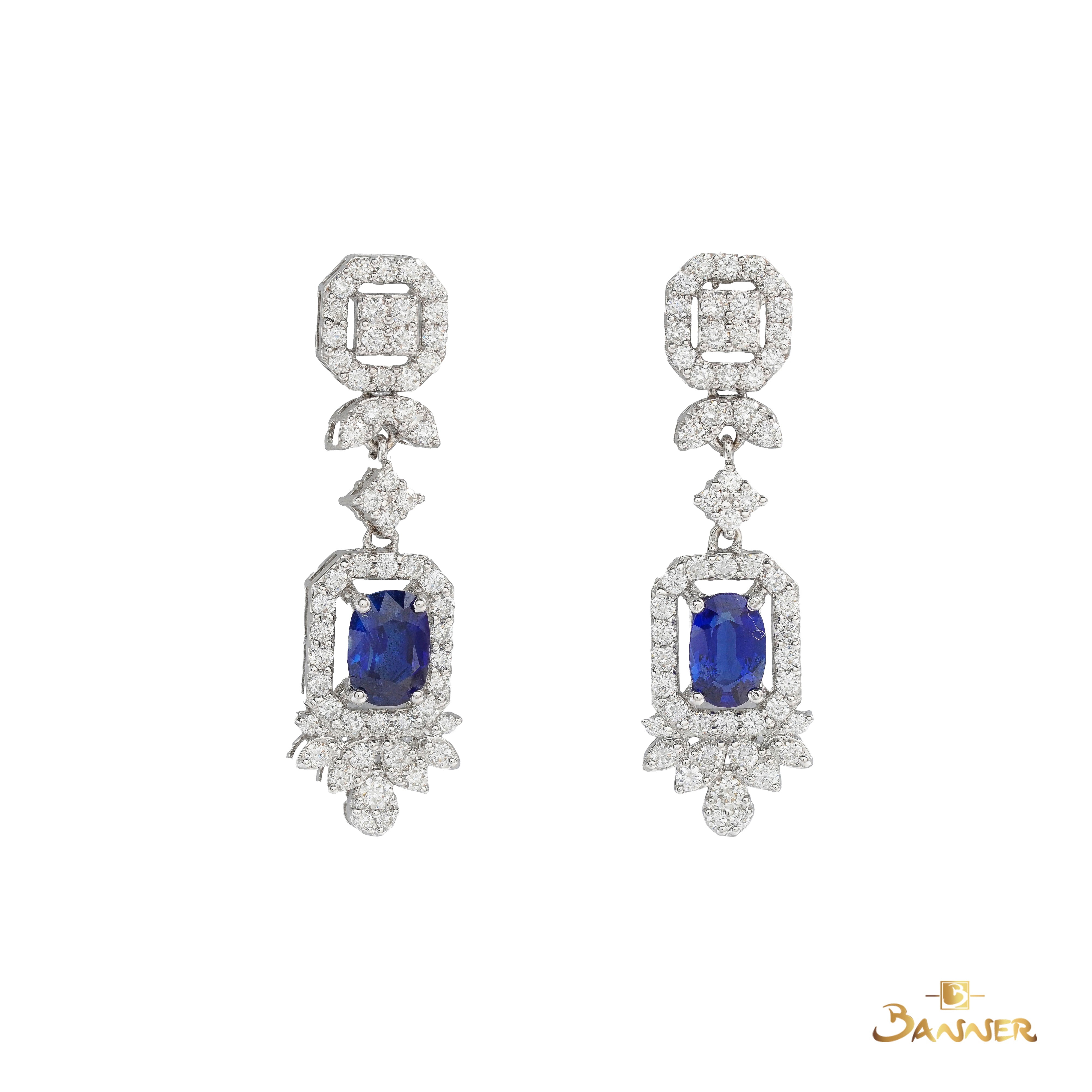 Sapphire and Diamond Earrings