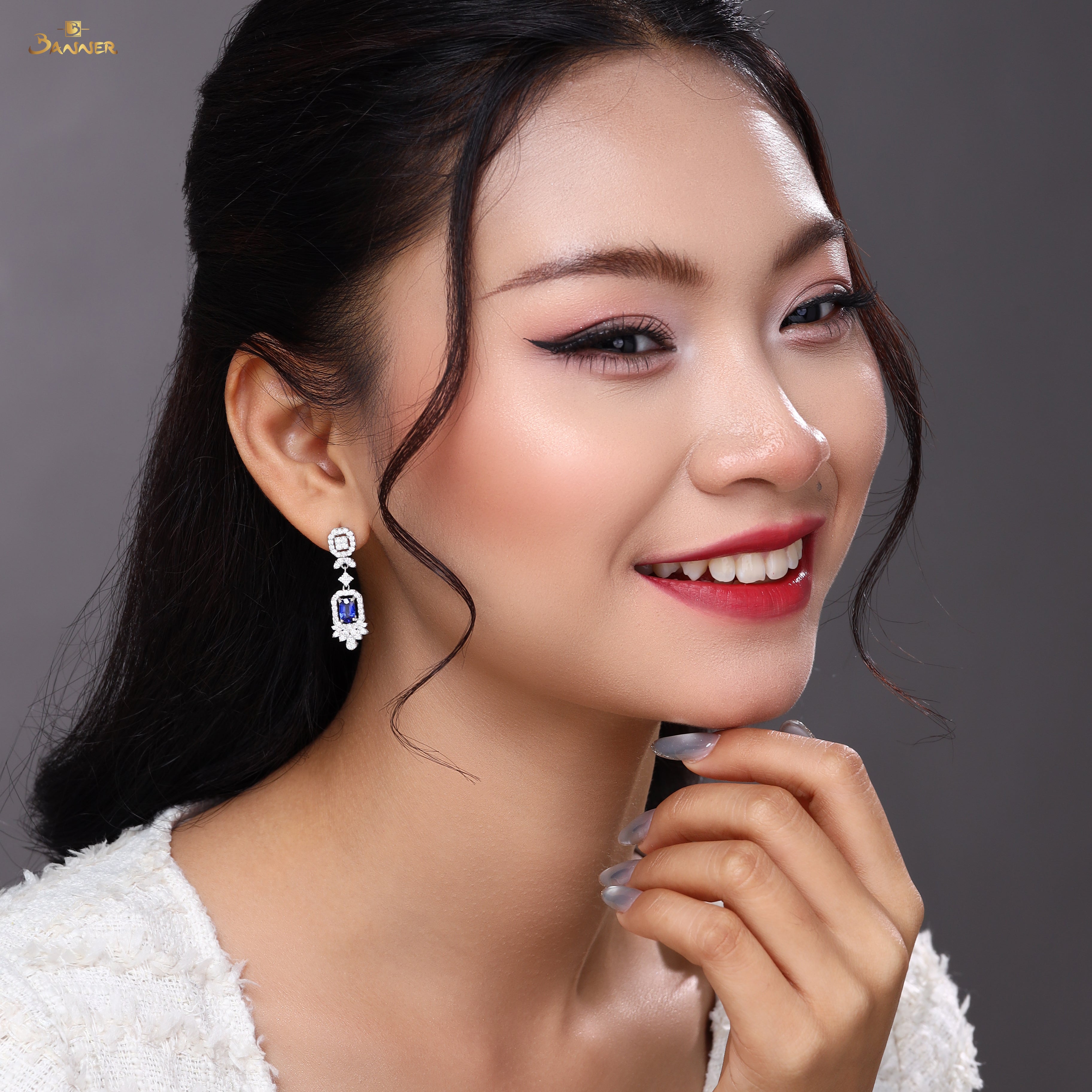 Sapphire and Diamond Earrings