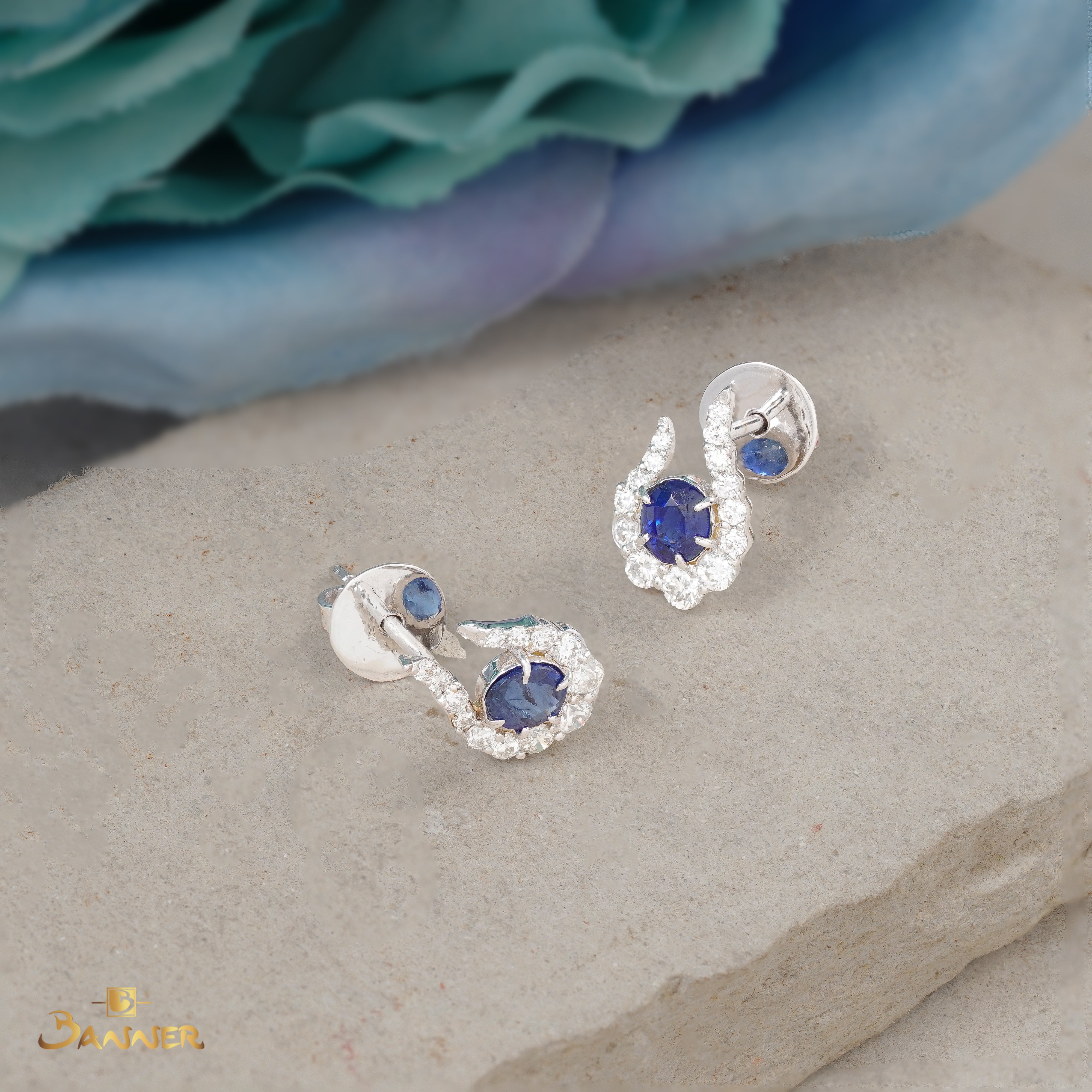 Sapphire and Diamond Stallion Earrings