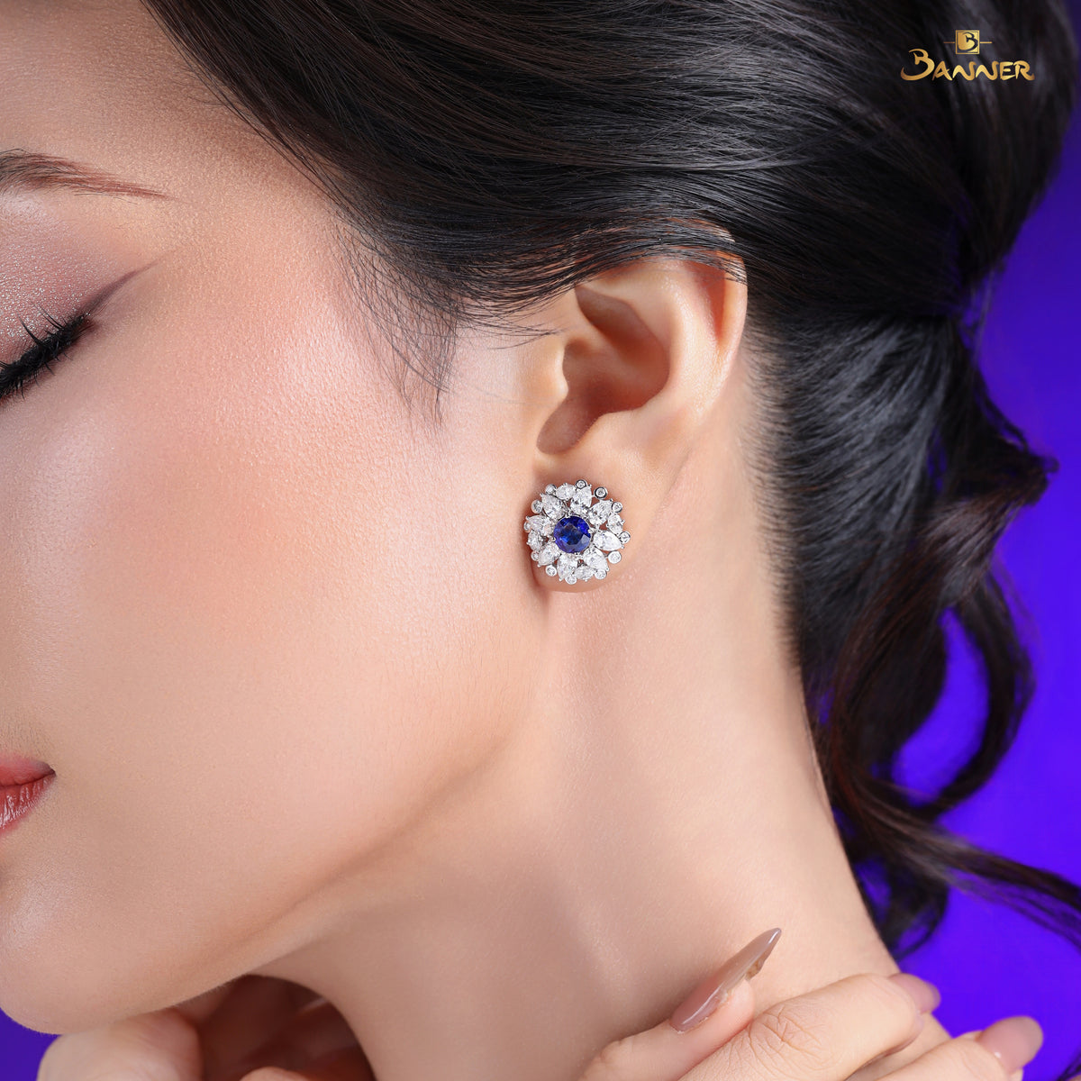 Sapphire and Diamond Earrings