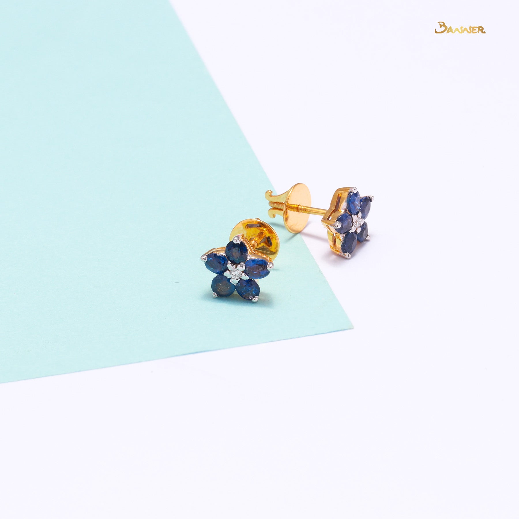 Sapphire and Diamond Chel Earrings