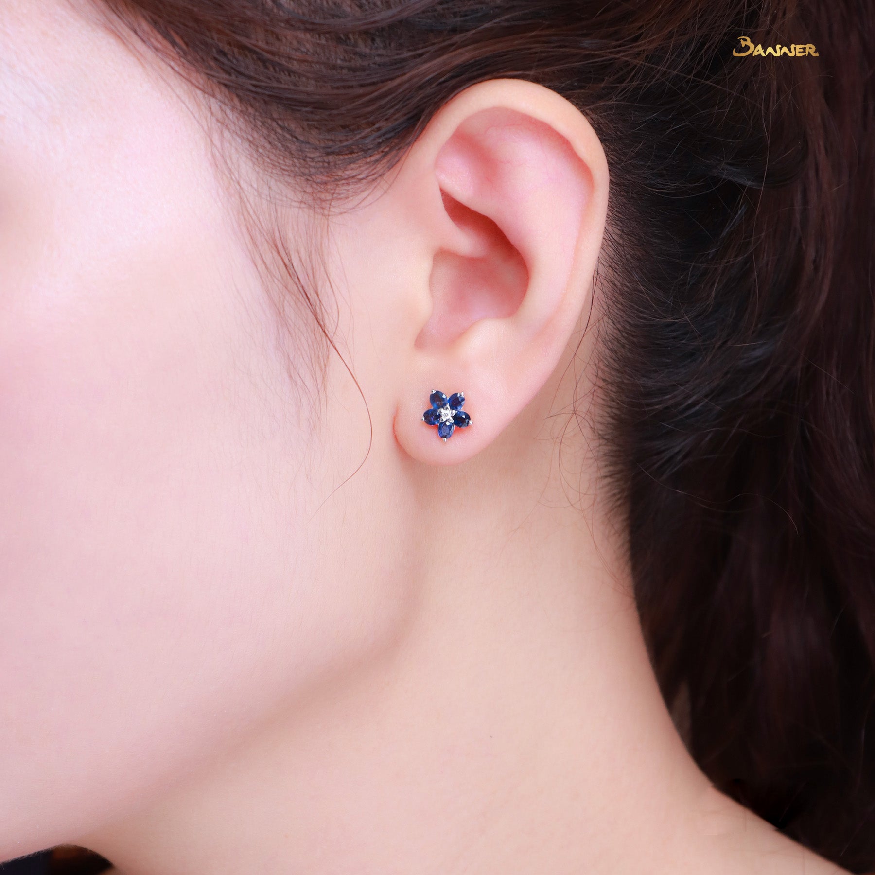 Sapphire and Diamond Chel Earrings