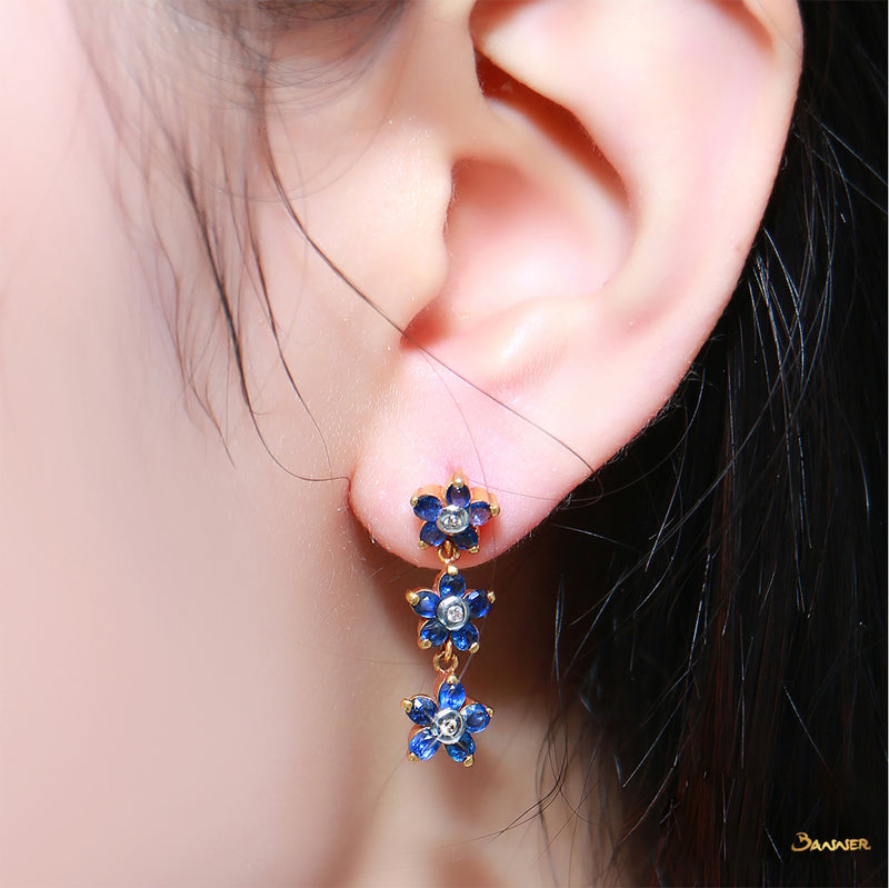 Sapphire and Diamond Pan-Tone-Sint Earrings