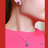Sapphire and Diamond Snowflake Earrings