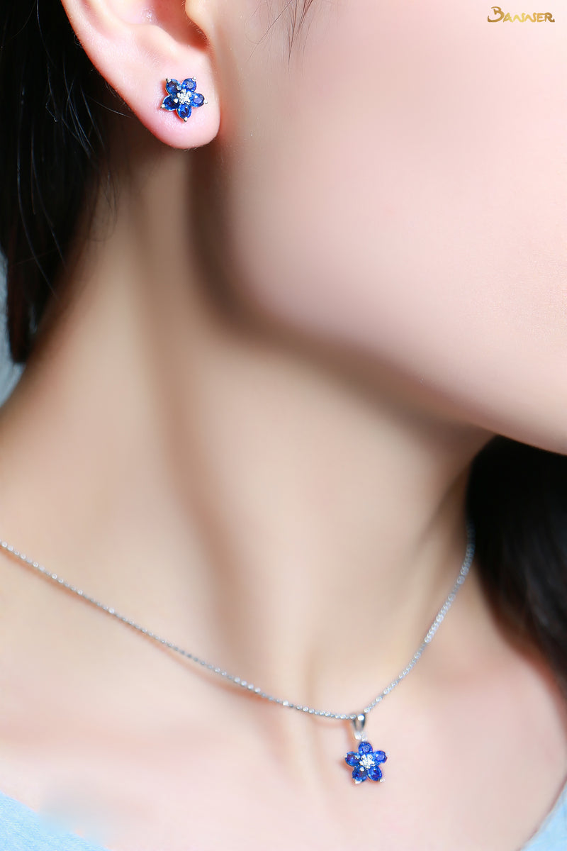 Sapphire and Diamond Chel Earrings