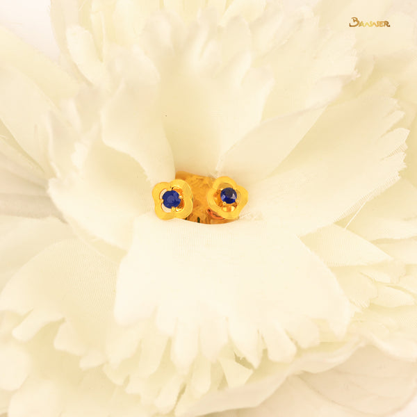 Sapphire-Flower-Stud-Earrings