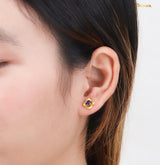 Sapphire-Flower-Stud-Earrings