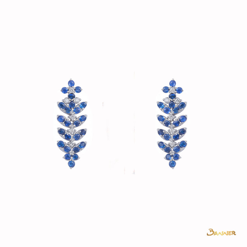 Sapphire and Diamond Thazin-Khet Dangle Earrings