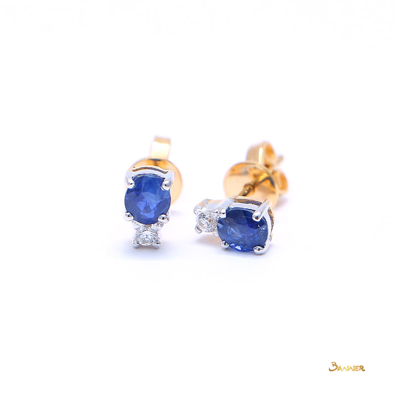 Sapphire and Diamond Petite Earrings