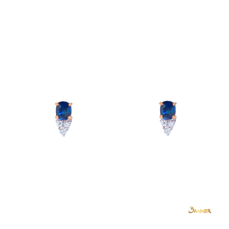 Sapphire and Diamond Petite Earrings