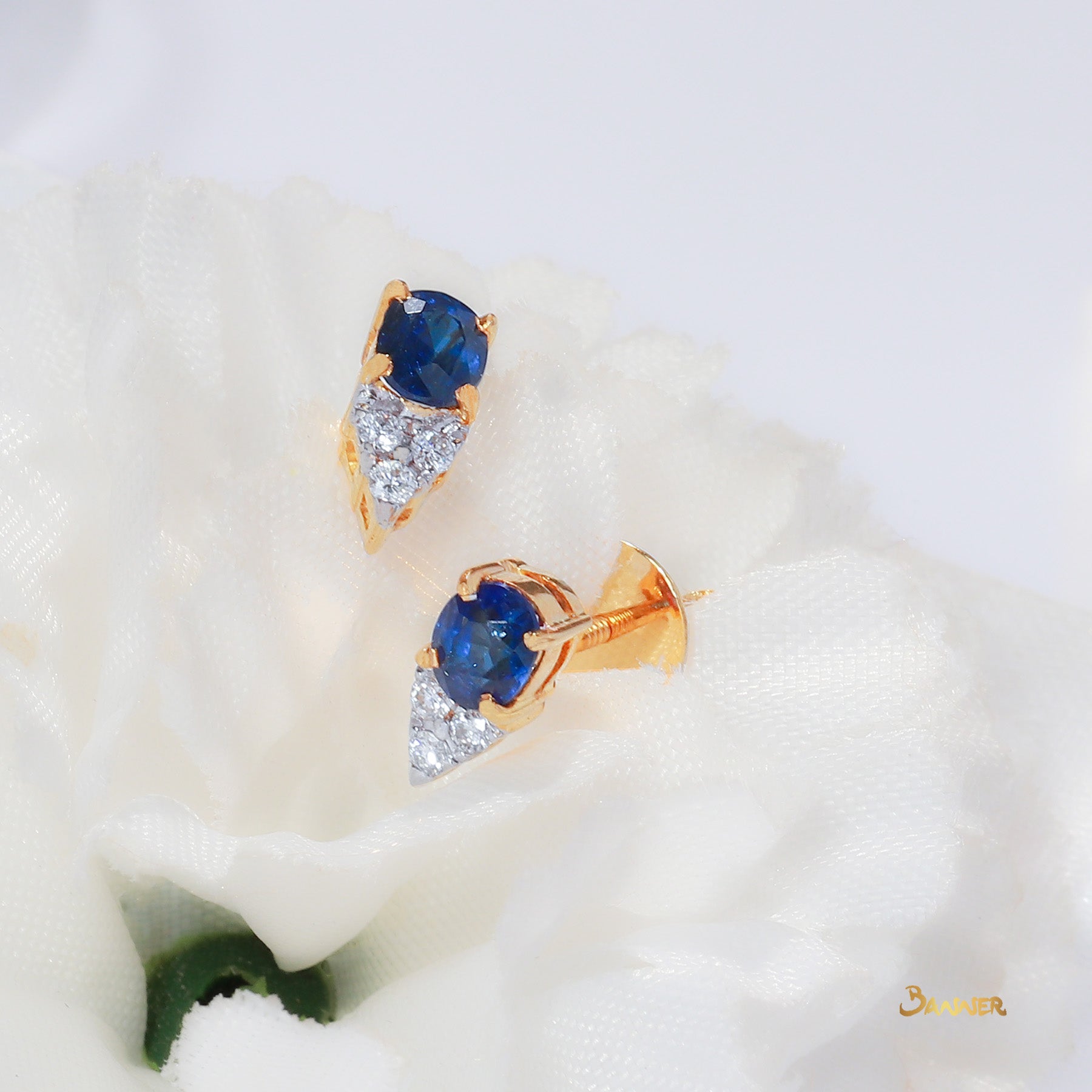 Sapphire and Diamond Petite Earrings