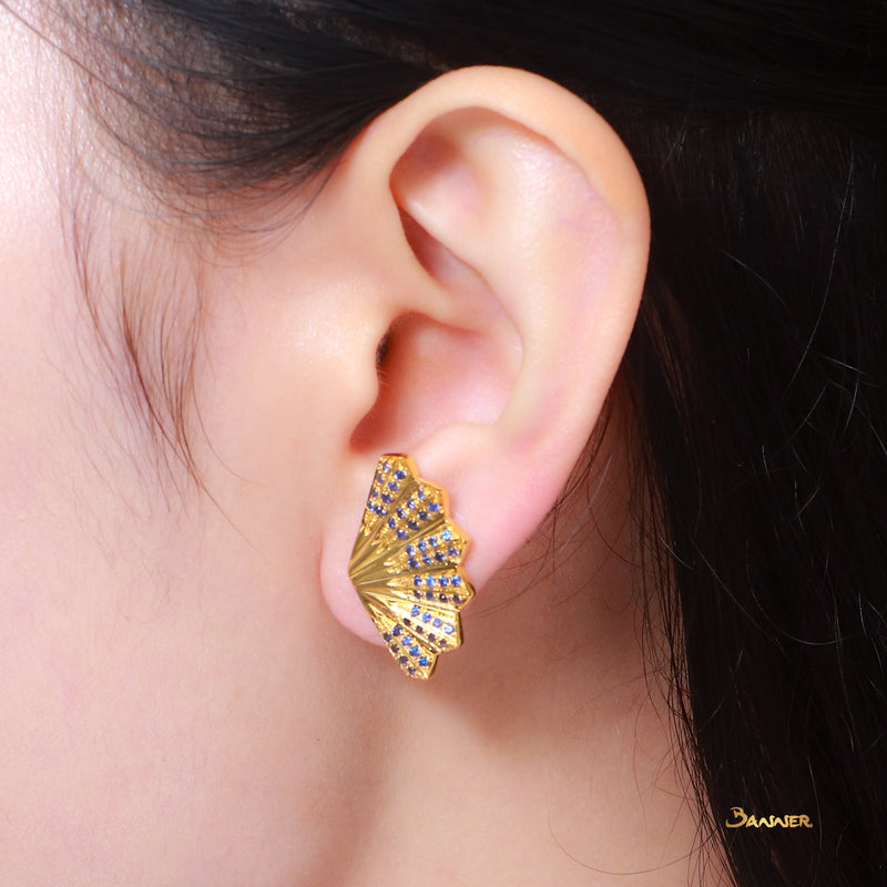 Fan Sapphire Earrings