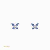 Sapphire and Diamond Butterfly Earrings