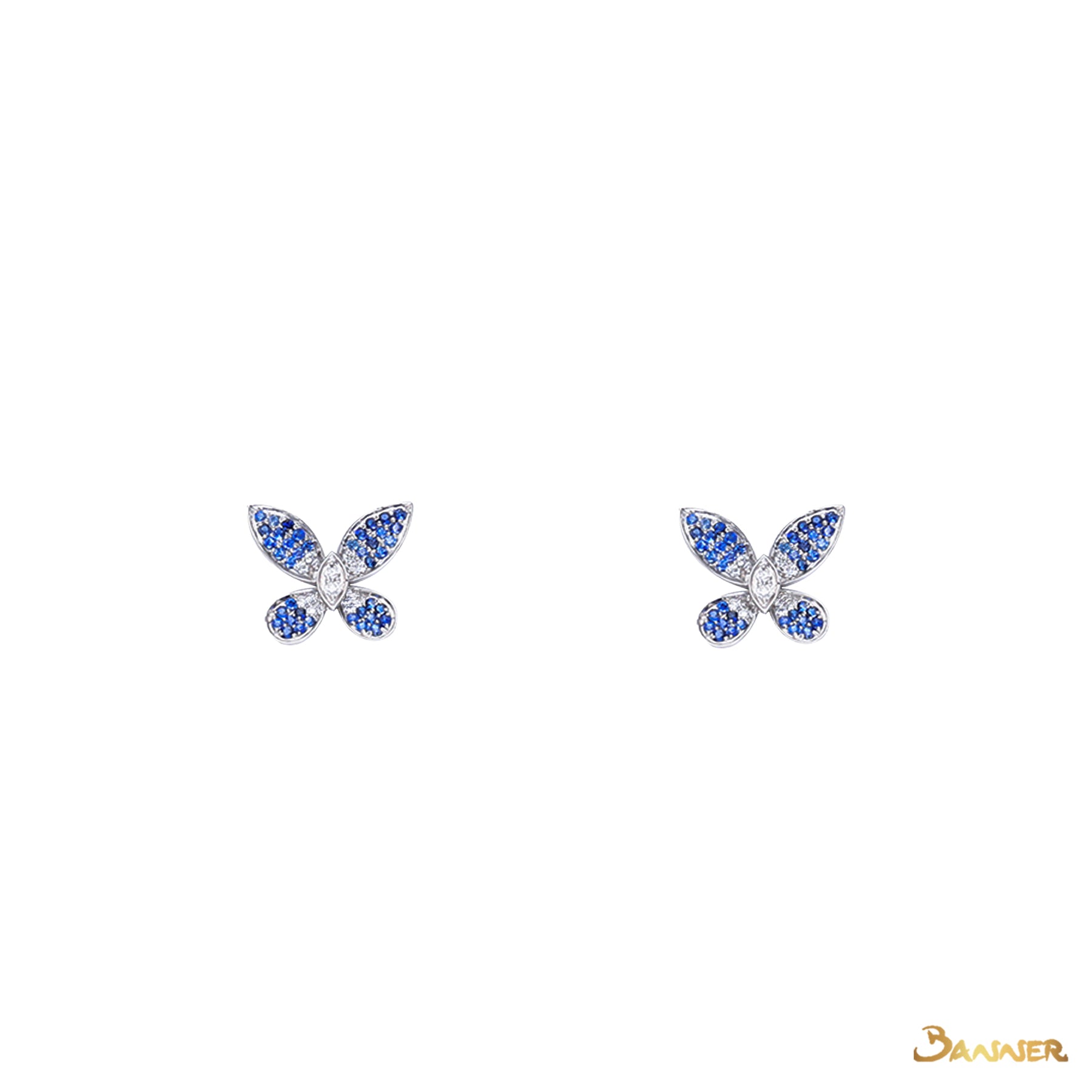 Sapphire and Diamond Butterfly Earrings