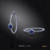 Sapphire and Diamond Huggie Earrings