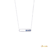 Sapphire and Diamond Pendulum Necklace