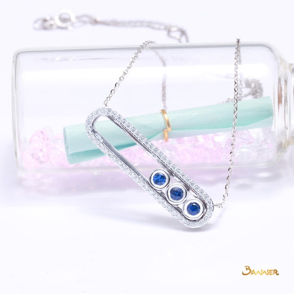 Sapphire and Diamond Pendulum Necklace