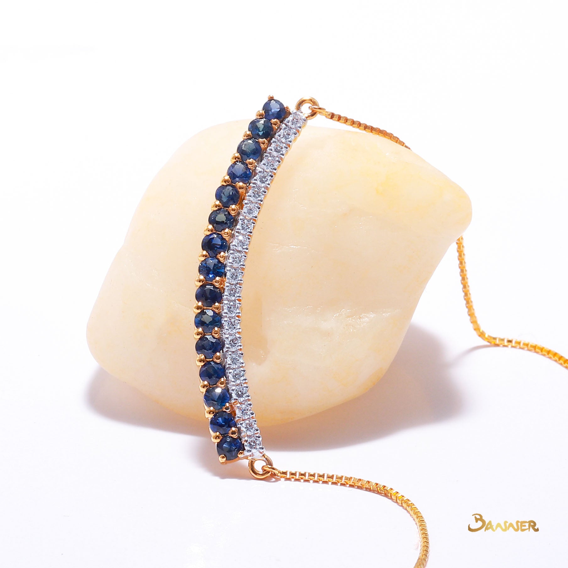 Sapphire and Diamond Smile Necklace