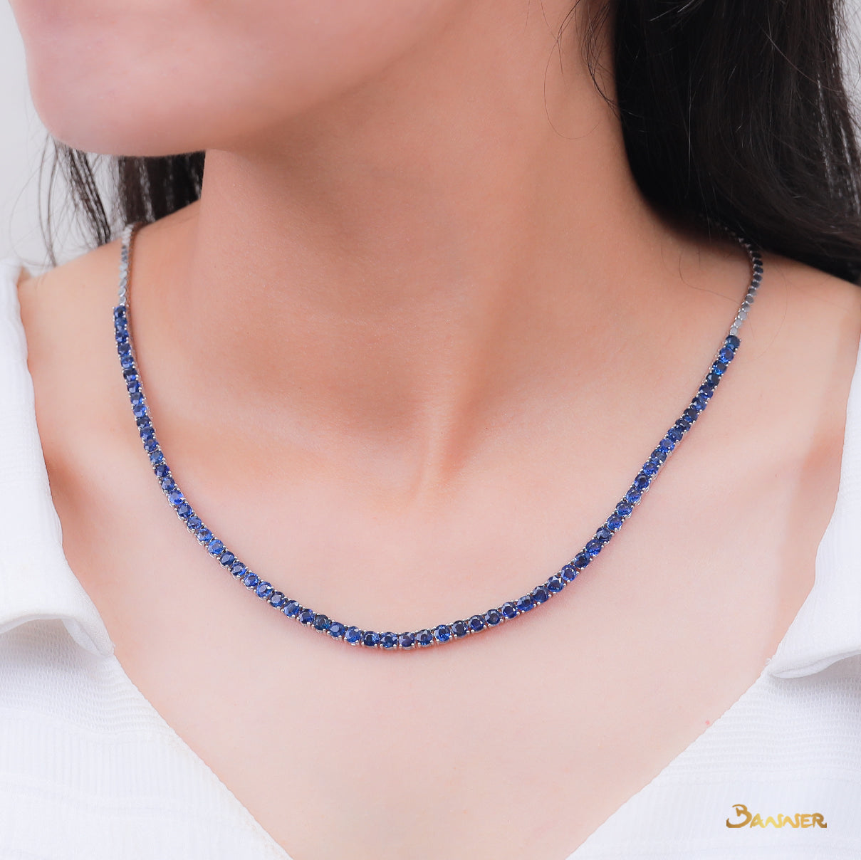 Sapphire Tennis Necklace (New)