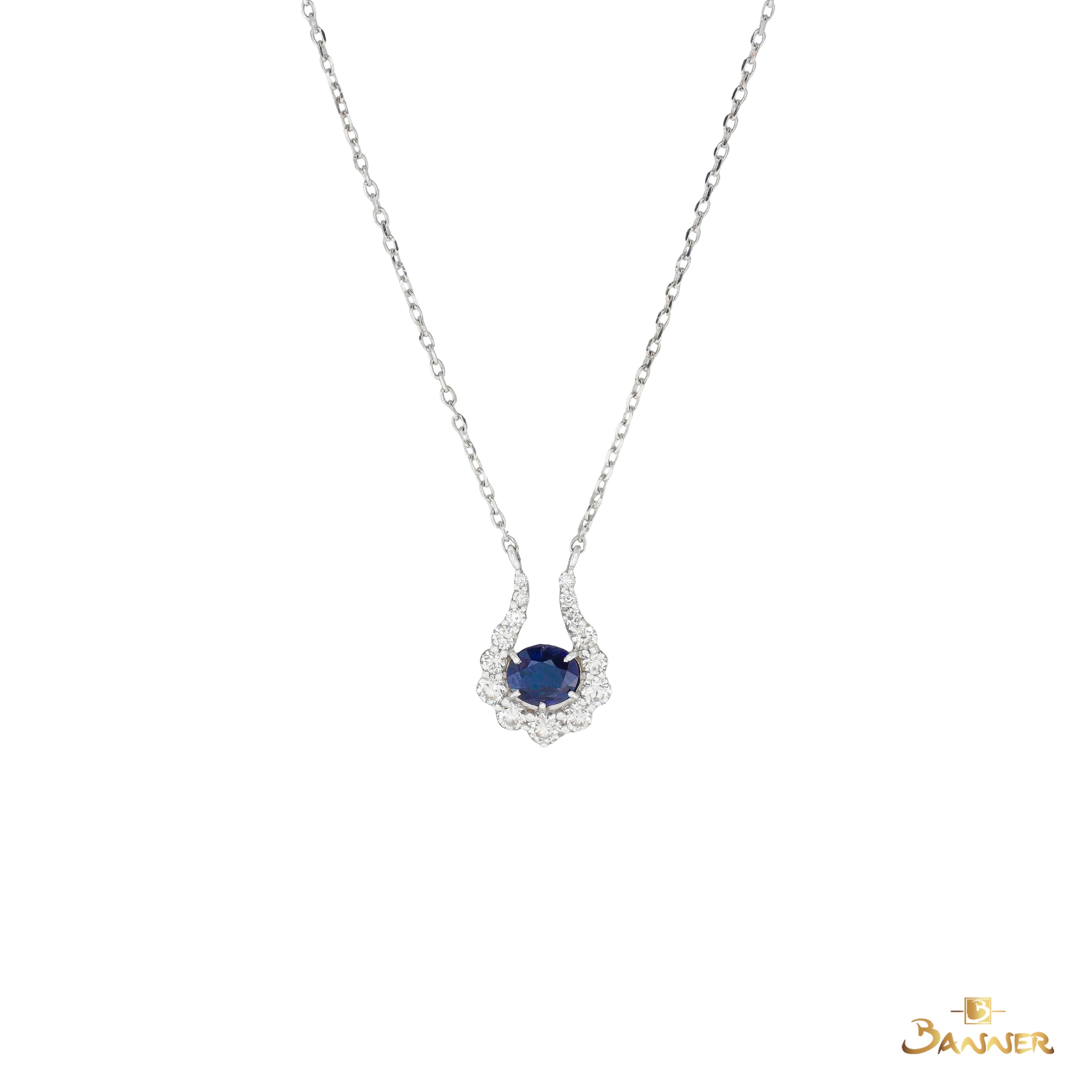 Sapphire and Diamond Stallion Necklace