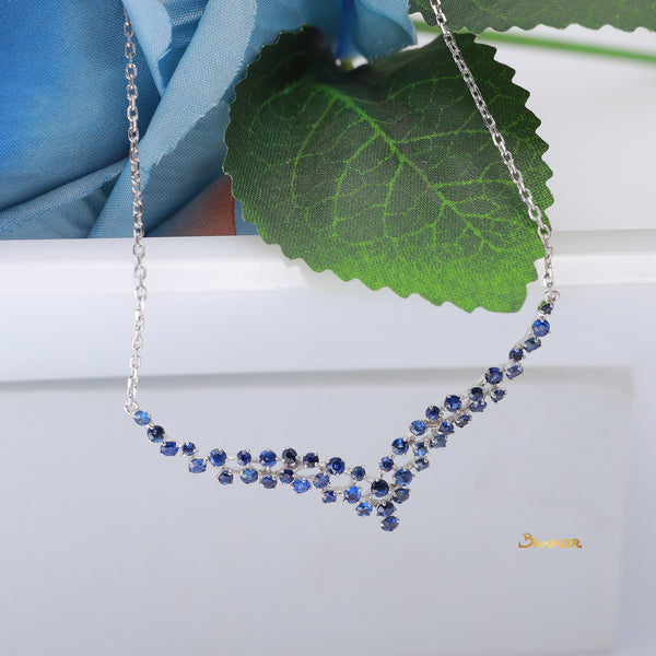 Sapphire Floral Necklace