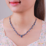 Sapphire and Diamond Floral Necklace