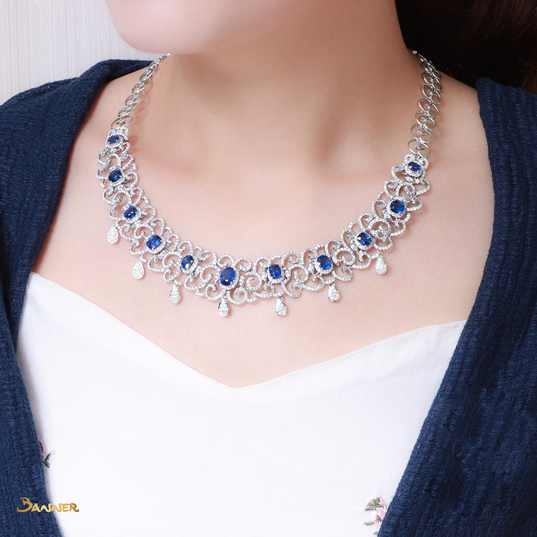 Sapphire and Diamond Ka-Note Necklace