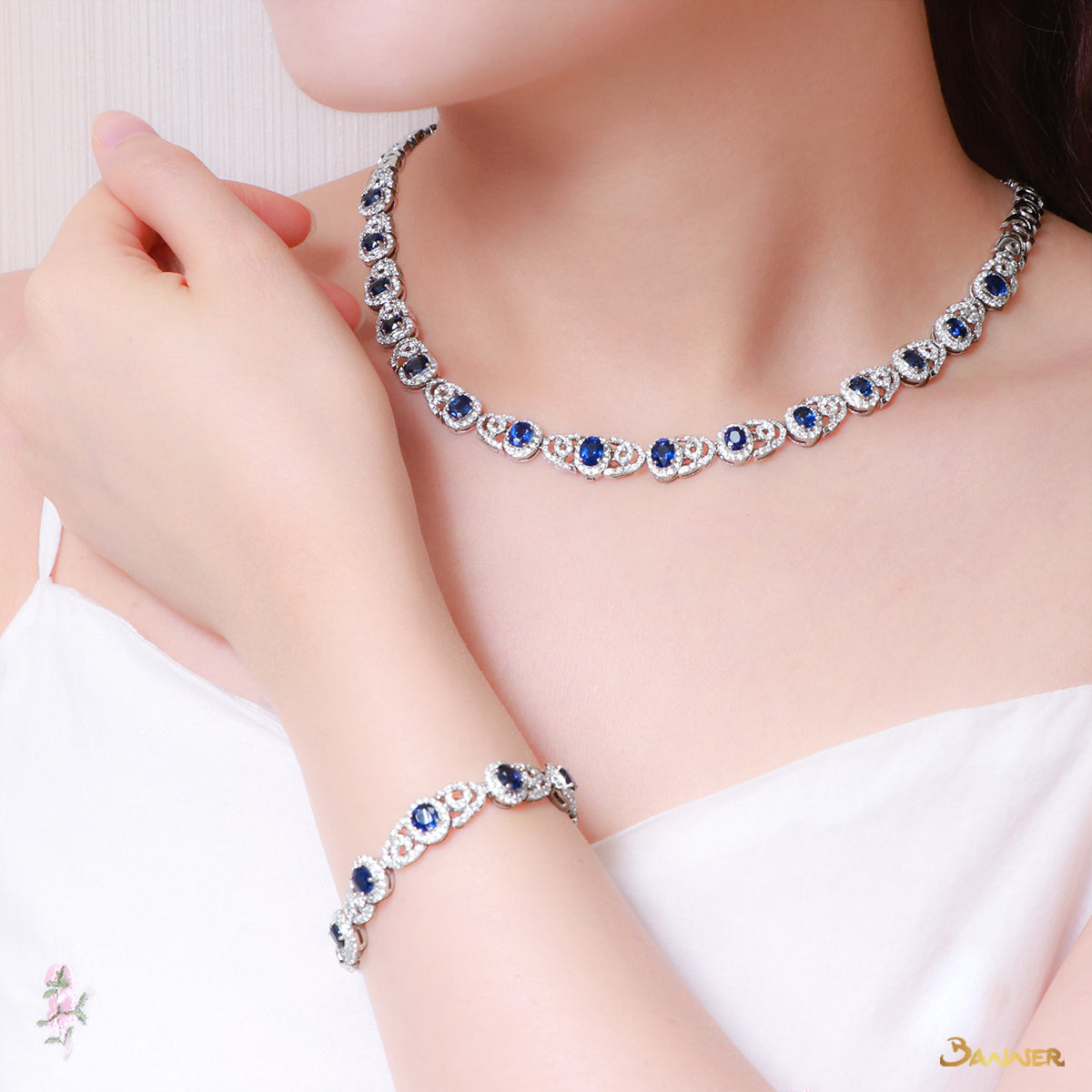 Sapphire and Diamond Elegant Necklace