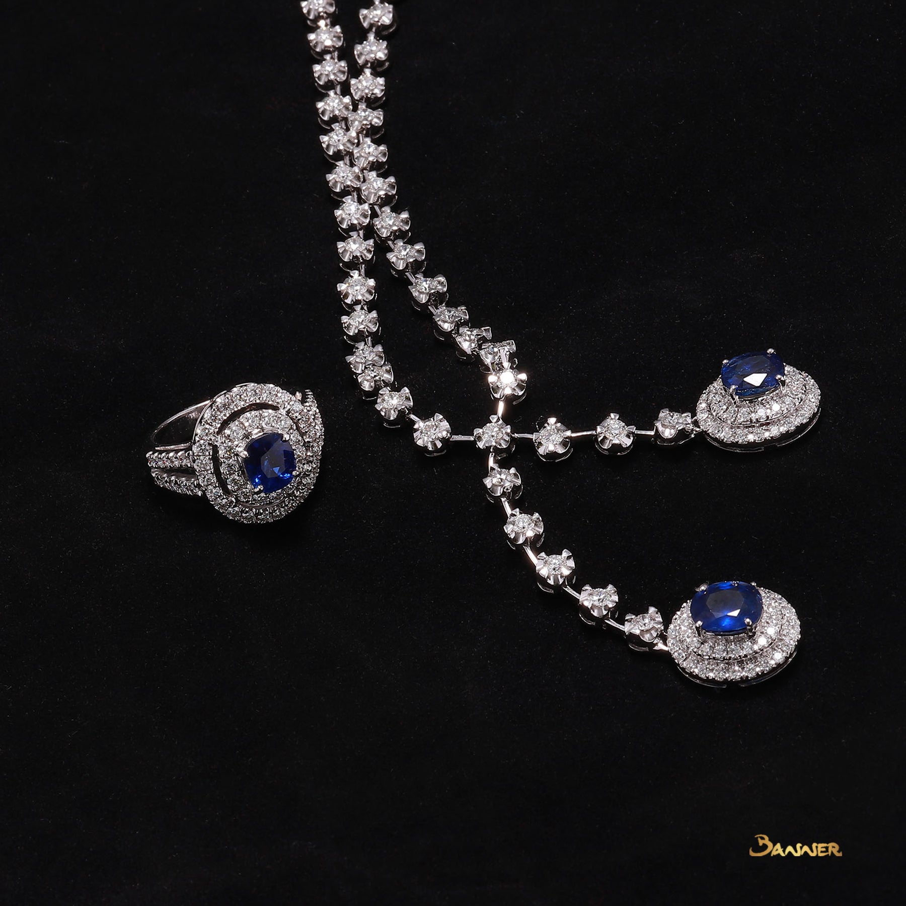 Sapphire and Diamond Elegant Necklace