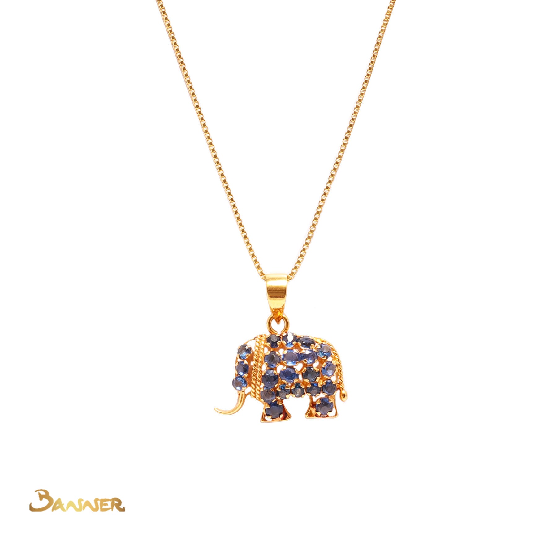 Sapphire Elephant Pendant