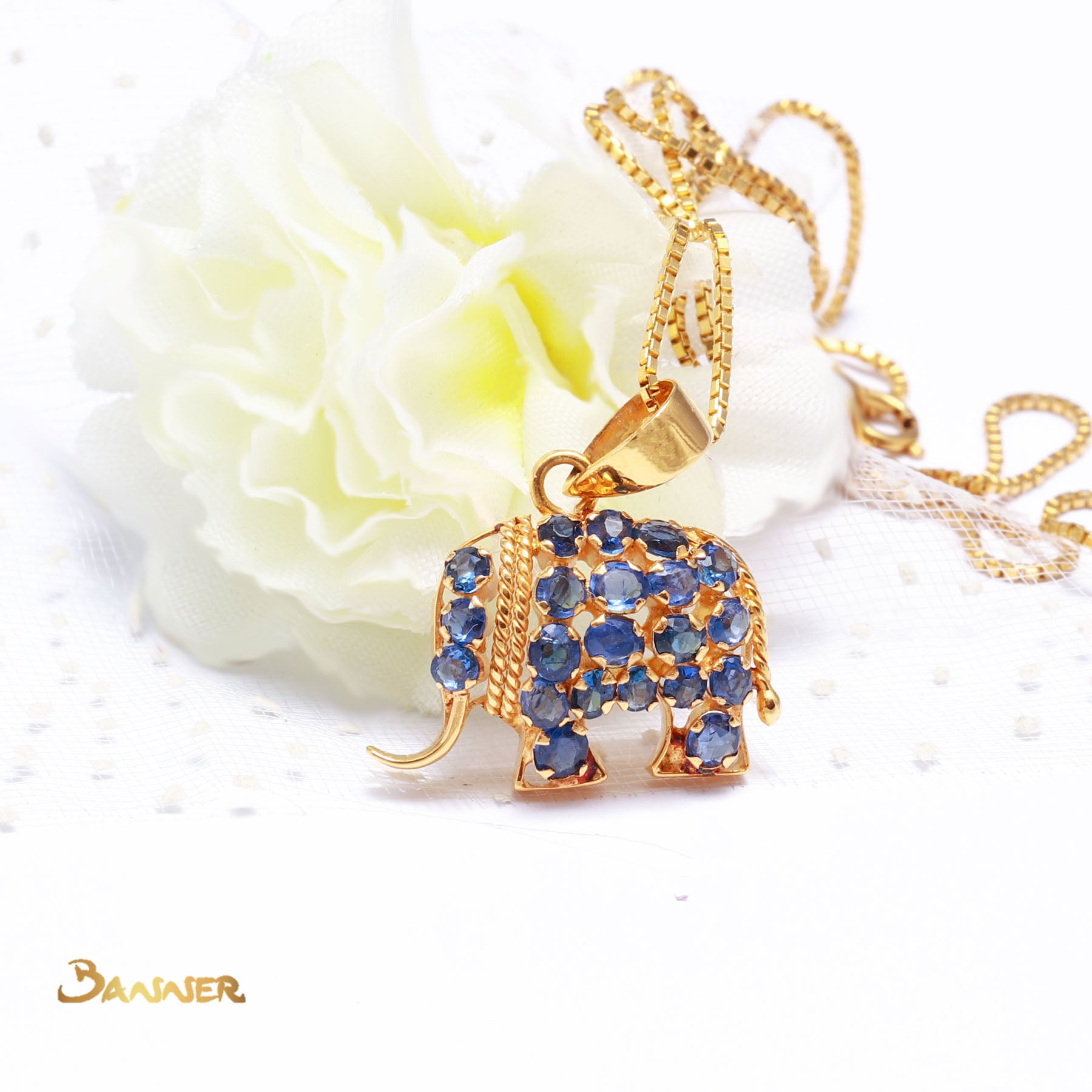 Sapphire Elephant Pendant