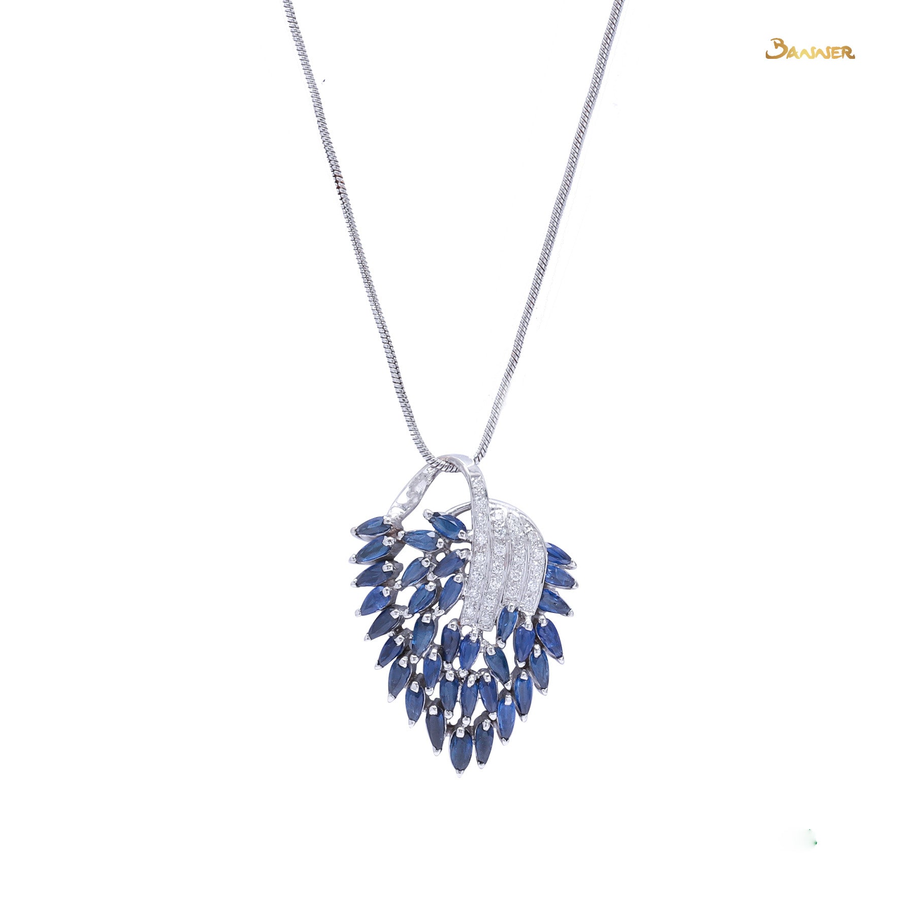 Sapphire and Diamond Peacock Pendant