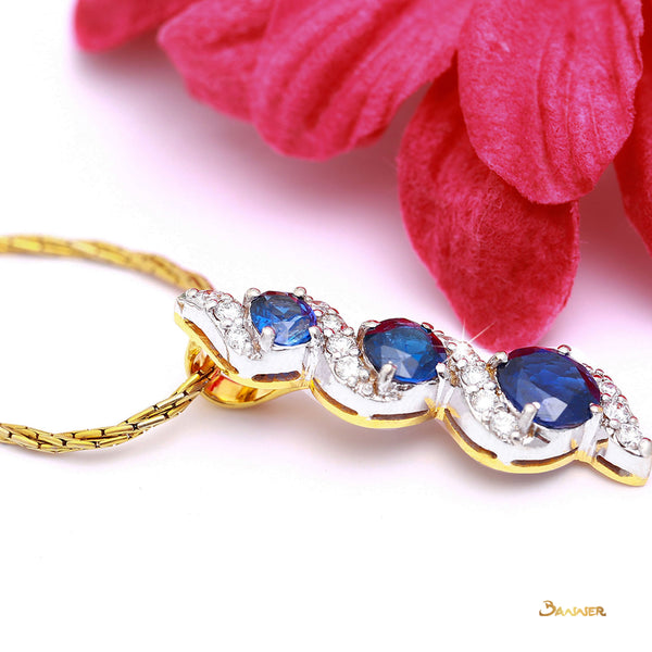 Sapphire with Diamond Yae-Hlaing Pendant