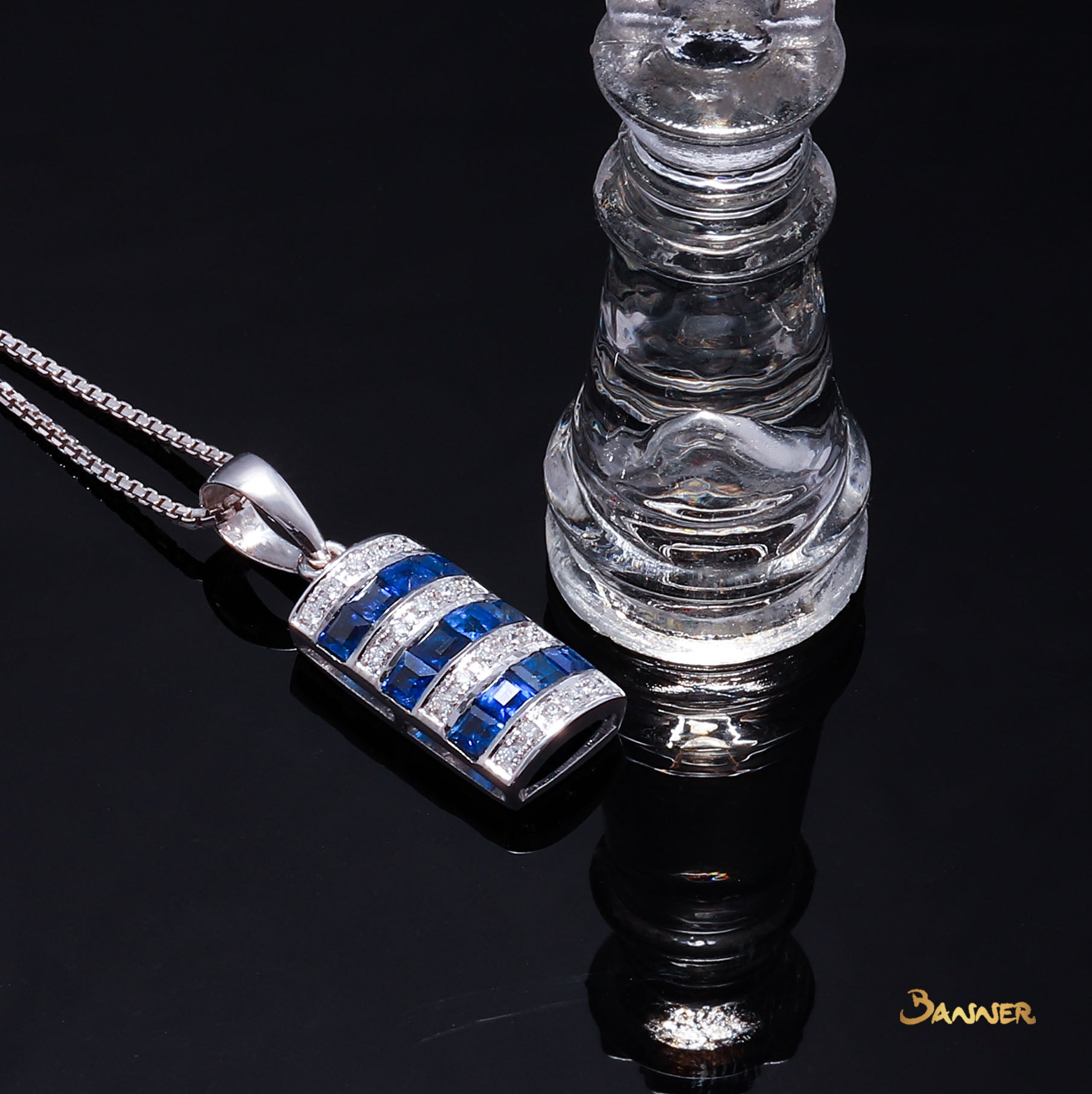 Sapphire and Diamond Wasit Pendant