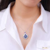 Sapphire and Diamond Checkered Pendant