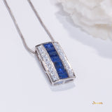 Emerald-cut Sapphire and Diamond Set
