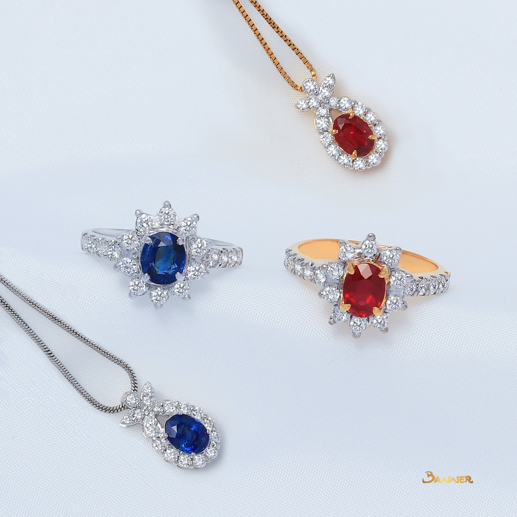 Sapphire and Diamond Lucky Pendant